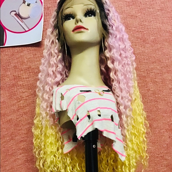 Clearance ,Lace Front Wig Deep Wave Synthetic Wig Heat Resistant Women - Picture 3 of 4